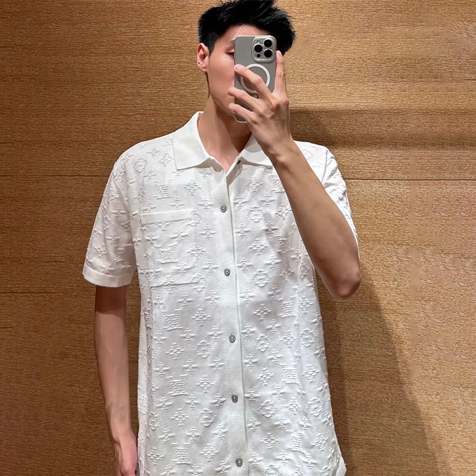 lv louis vuitton monogram knit polo shirt